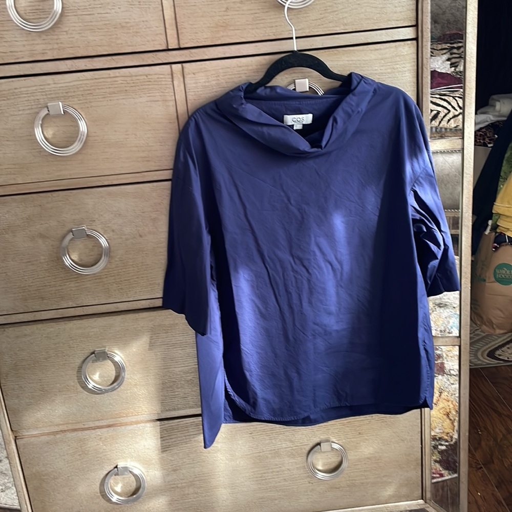 Cos navy roll neck tunic top, size 4 - Picture 3 of 7
